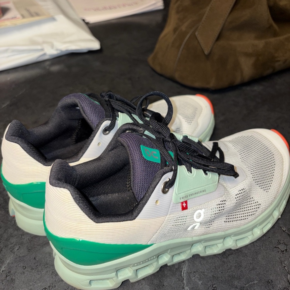 On Running Black and Green Sneakers